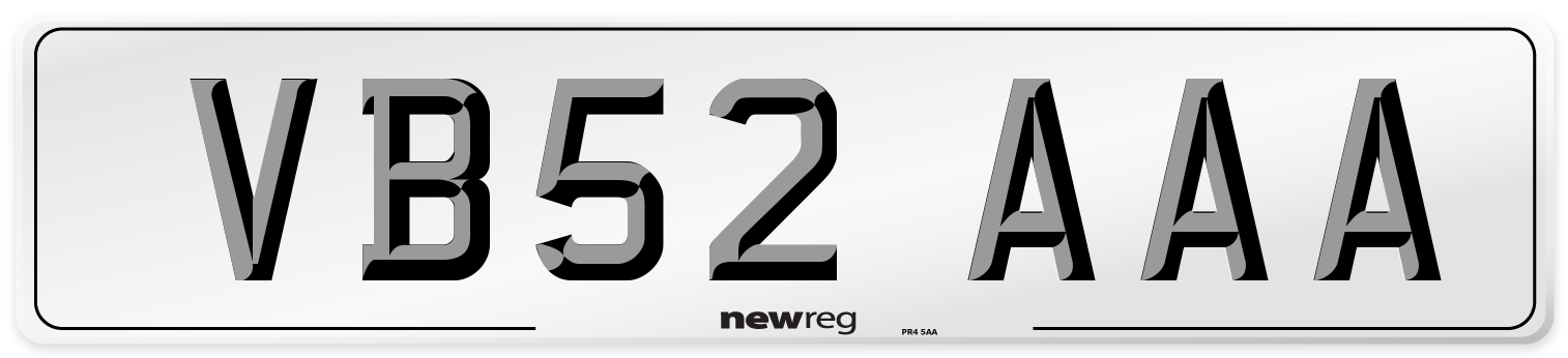 VB52 AAA Number Plate from New Reg